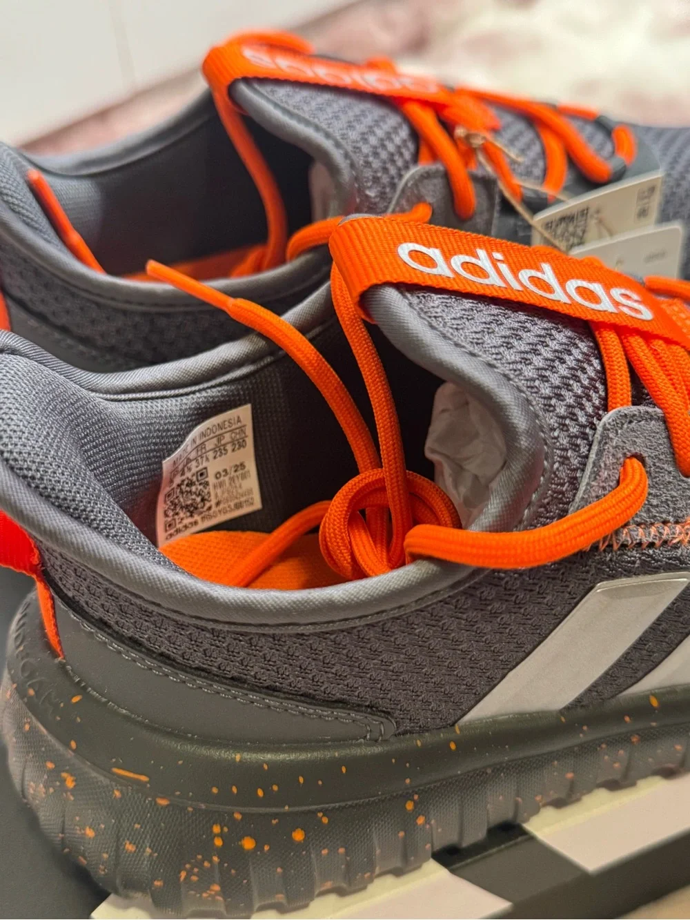 adidas Dark Gray Sneakers with Orange Accents